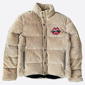 Chrome Hearts Beige Corduroy Chomper Puffer Jacket